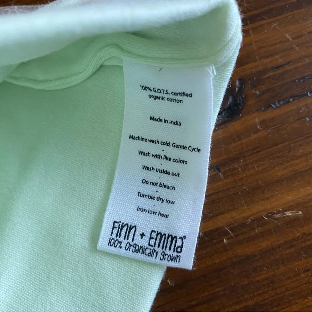 Finn + Emma Organic Cotton Baby Beanie Newborn Mint Green Gray Zoo Animal Script